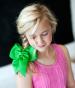 Monogrammed Girl's Green Grosgrain Hair Bow (assorted Colors)