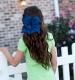 Monogrammed Girl's Navy Grosgrain Hair Bow (assorted Colors)