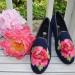 By Paige Peony On Navy Ladies Needlepoint Loafers 