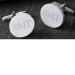 Monogrammed Classic Round Silver - Toned Cufflinks 