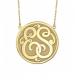 Classic Recessed Double Initial Necklace 