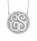 Double Initial Recessed 25mm Classic Monogram Necklace 