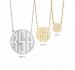 Recessed Block Initial Monogram 15mm Necklace 