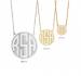 Monogrammed 40mm Recessed Block Initial Necklace