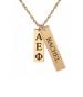 Multi-charm Personalized Rectangular Greek Necklace 