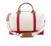 Monogrammed Weekender Bag With Red Trim 