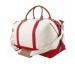 Monogrammed Weekender Bag With Red Trim 