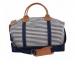 Monogrammed Weekender In Navy Stripes 
