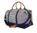 Monogrammed Weekender In Navy Stripes 