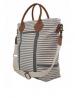 Monogrammed Shoulder Bag In Gray Stripes 