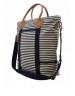 Monogrammed Shoulder Bag Navy Stripes 