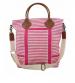 Monogrammed Shoulder Bag In Pink Stripes 
