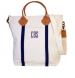 Monogrammed Shoulder Tote In Navy Trim 