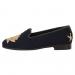 By Paige Gold Scallop On Navy Ladies Needlepoint Loafers 