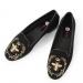 By Paige Silver And Gold Bee On Black Ladies Needlepoint Loafers 