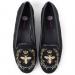 By Paige Silver And Gold Bee On Black Ladies Needlepoint Loafers 