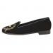 By Paige Silver And Gold Bee On Black Ladies Needlepoint Loafers 