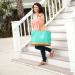 Personalized Mint Green Canvas Cabana Tote