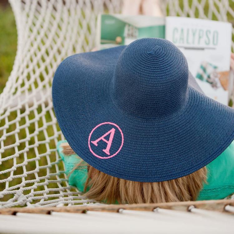 Monogrammed Ladies Floppy Sun Hat Several Colors