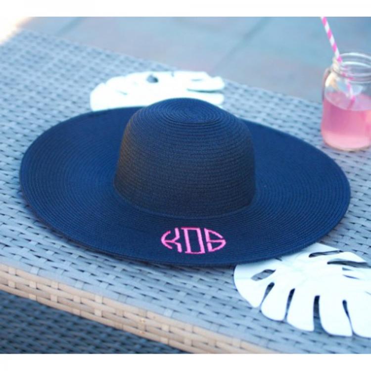Monogrammed Ladies Floppy Sun Hat Several Colors