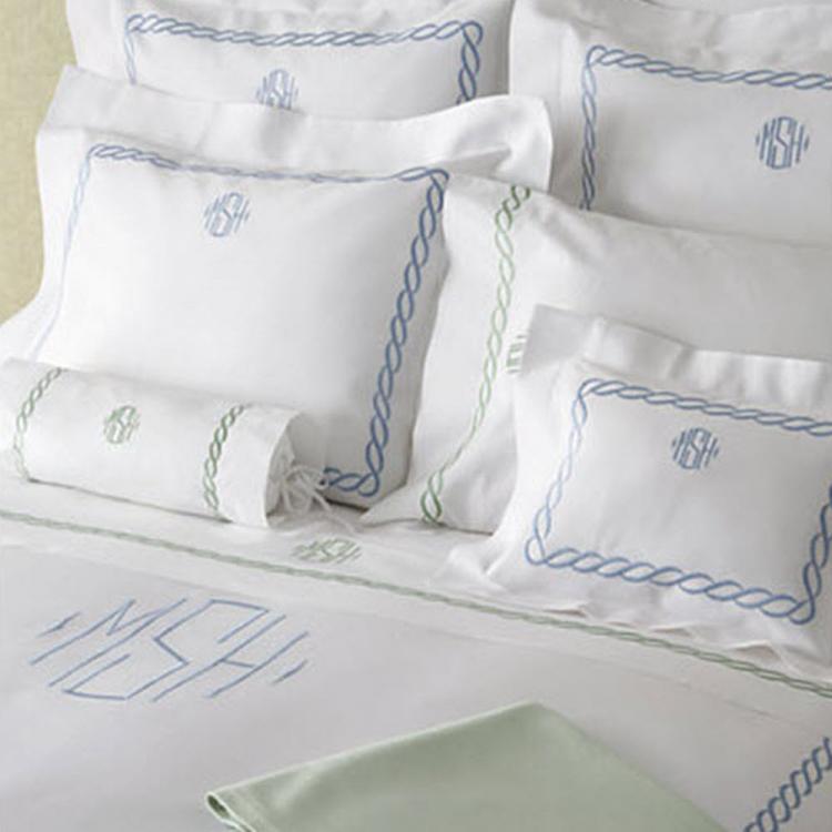 Matouk Classic Chain Monogrammed Bedding Collection
