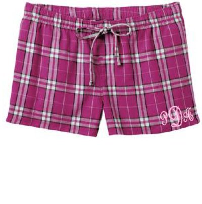 plaid flannel pajama shorts