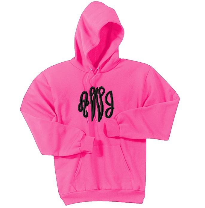 Monogrammed Preppy Pullover Hooded Sweatshirts More Col