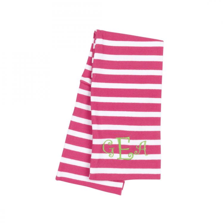 ON SALE! Monogrammed Youth Scarf In Hot Pink And White
