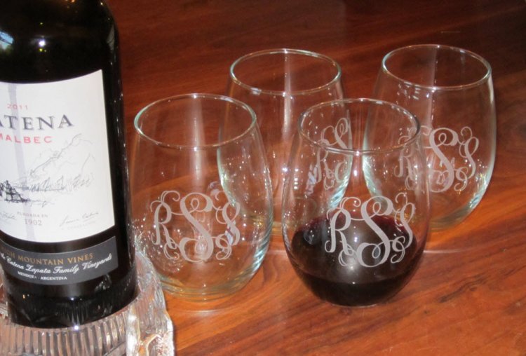 Monogrammed 221oz Set Of 4 Stemless Glasses