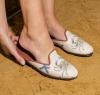 sale+bypaige+ladies+needlepoint+crab+on+tan+mules+