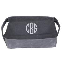 Personalized Waxed Dopp Kit in Black