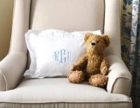 Monogrammed White Boudoir or Baby  Pillow 