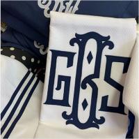 Matouk Monogrammed Newport Shower Curtain