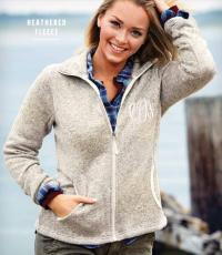 Women's Monogrammed Heathered Fleece Jacket by Charles River