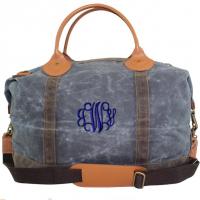 CB Station Green Monogrammed Weekender Duffel Canvas Bag 