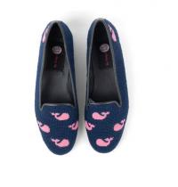 By Paige Navy Whale Ladies Needlepoint Loafers 