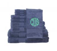 Monogrammed Navy Luxury Towel Sets 