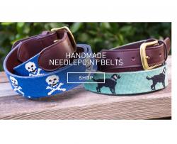 Harding Lane Needlepoint Belt for Men Gallery_907 NULL