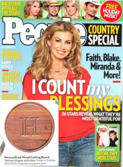 People Magazine 2011 Monogrammed Cutting Boards  Made in the USA People Magazine 2011 Monogrammed Cutting Boards 