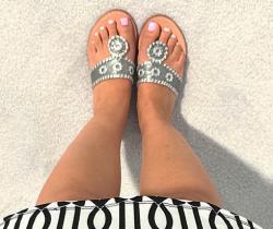 Gunmetal with Silver Palm Beach Sandals Gunmetal with Silver Apparel & Accessories > Shoes > Sandals > Thongs & Flip-Flops