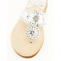 White Silver Croc with Silver Palm Beach Sandals White Silver Croc with Silver Apparel & Accessories > Shoes > Sandals > Thongs & Flip-Flops