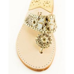 Pale Gold Croc with Gold Palm Beach Sandals Pale Gold Croc with Gold Apparel & Accessories > Shoes > Sandals > Thongs & Flip-Flops