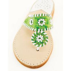 Green Croc with White Palm Beach Sandals Green Croc with White Apparel & Accessories > Shoes > Sandals > Thongs & Flip-Flops