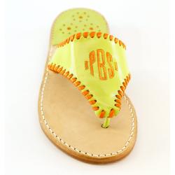 Monogrammed Sandal in Citrus with Clementine Citrus with Clementine Apparel & Accessories > Shoes > Sandals > Thongs & Flip-Flops