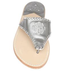 Gunmetal with Silver Palm Beach Sandals Gunmetal with Silver Monogrammed Apparel & Accessories > Shoes > Sandals