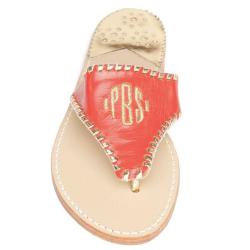 Coral with Gold Palm Beach Sandals Coral with Gold monogrammed Apparel & Accessories > Shoes > Sandals