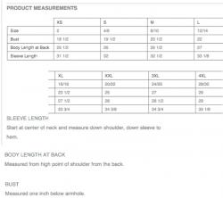 Pinpoint Mesh 1/2 Zip Sizes