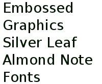 Embossed Graphics Silver Leaf Almond Note Fonts