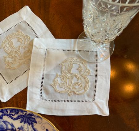 monogrammed cocktail napkins