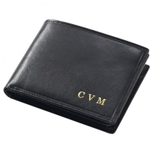 Monogrammed Men's Leather Bifold Wallet  Apparel & Accessories > Handbags, Wallets & Cases